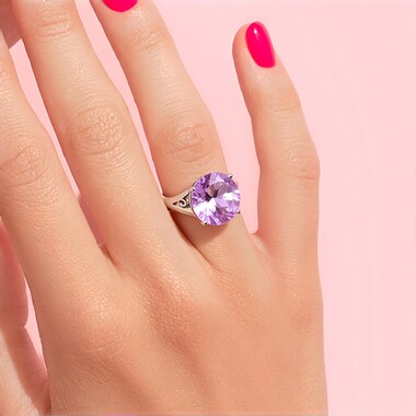 Lavendel-Amethyst-Silberring