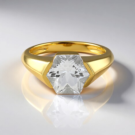 Anello in argento con Topazio Bianco