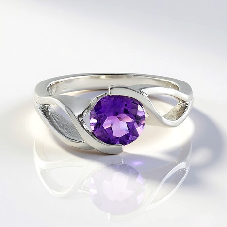 Anello in argento con Ametista Siberiana