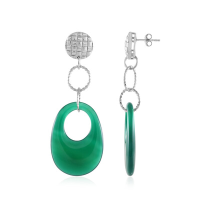 Orecchini in argento con Onice Verde