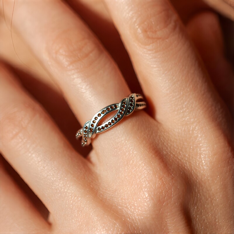 Fancy-Diamant-Silberring