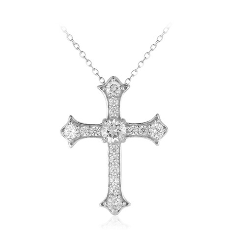 Collier en argent et Topaze blanche