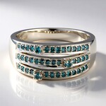 Anello placcato in platino con Diamante Fancy