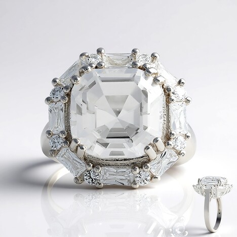 Anello in argento con Topazio Bianco