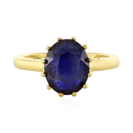 Anillo en plata con Zafiro azul de Madagascar