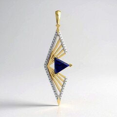 Ciondolo in oro con Zaffiro Blu