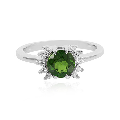 Anello in argento con Diopside Russo