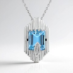 Collana in argento con Topazio Blu Cielo