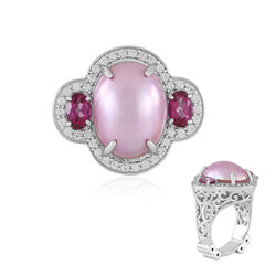 Zilveren ring met een Roze Mabé-parel