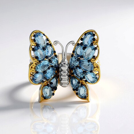 Anello in argento con Acquamarina (Gems en Vogue)