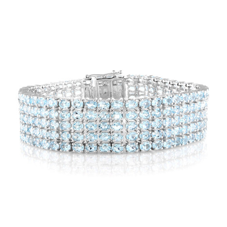 Himmelblauer Topas-Silberarmband