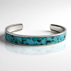 Bracciale in argento con Turchese Kingman Mohave Blu (Jones Lee)