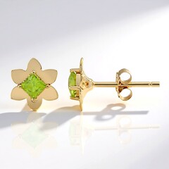 Boucles d'oreilles en or et Sphène