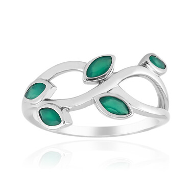 Grüner Onyx-Silberring