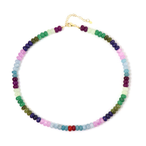 Zilveren halsketting met lelie kwartskristallen