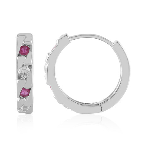 Madagaskar-Rubin-Silberohrringe