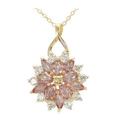 Gouden halsketting met Onverhitte Padparadscha Saffieren (AMAYANI)