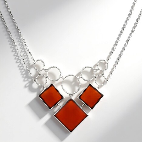 Collana in argento con Agata Arancione