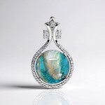 Ciondolo in argento con Mosaico turchese