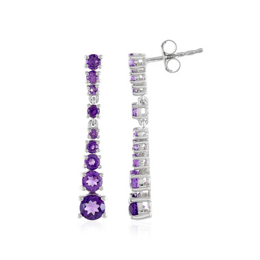 Sibirischer Amethyst-Silberohrringe