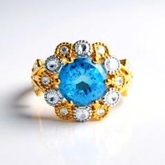 Anello in argento con Topazio Blu Svizzero