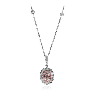 Pinkfarbener I1 Diamant-Goldhalskette (CIRARI)
