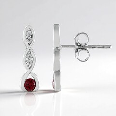 Orecchini in argento con Spinello Rosso