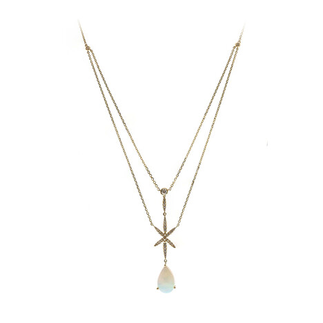 Gouden halsketting met een AAA Welo-opaal (CIRARI)