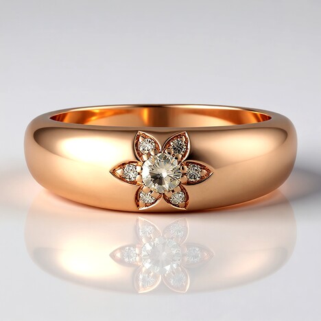 Anello in oro con Diamante Rose de France SI1 di Argyle (Annette)