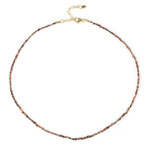 Zilveren halsketting met rode diamanten