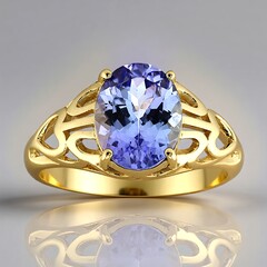 Anello in oro con Tanzanite (non riscaldata)