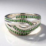 Bague en argent et Diamant fantaisie