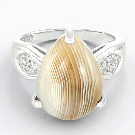 Anello in argento con Agata Botswana