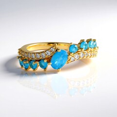 Anello in argento con Apatite Blu Neon