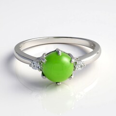 Anello in argento con Crisoprasio Imperiale