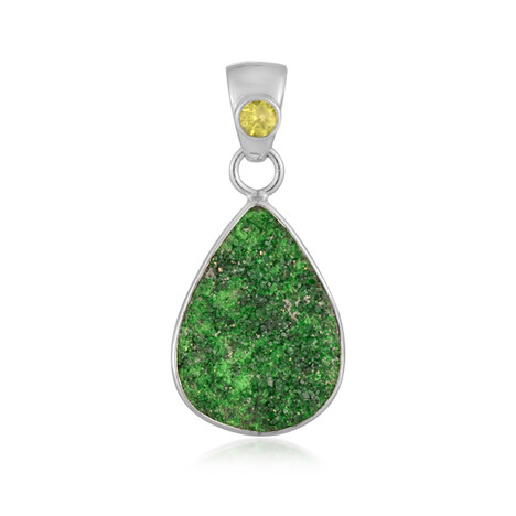 Uvarovite Silver Pendant (Bali Barong)