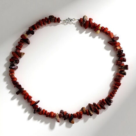 Collana in argento con Diaspro Rosso