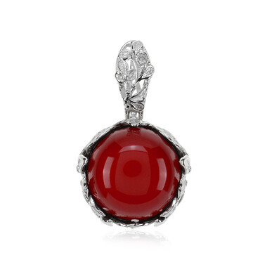 Ciondolo in argento con Ambra Rossa Colombiana (dagen)