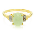 Anello placcato in oro con Crisoprasio Imperiale