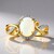 Anello in oro con Opale Bianco Brasiliano