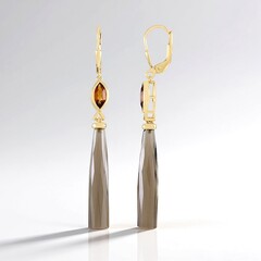 Orecchini in argento con Quarzo Fumè (KM by Juwelo)