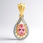 Pendentif en or et Tourmaline rose de Californie