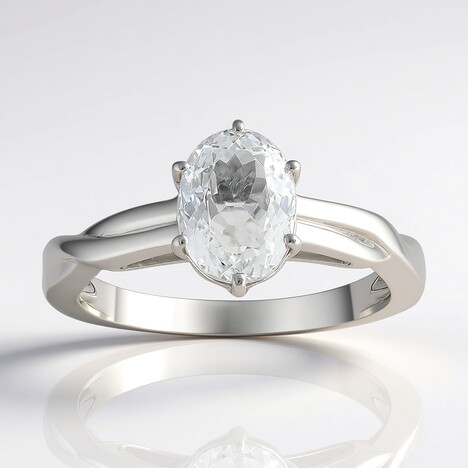 Anello in argento con Kunzite Bianca (Pallanova)
