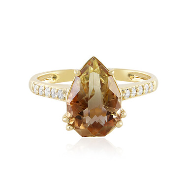 Anello in oro con Pietra del Sole dell'Oregon (AMAYANI)