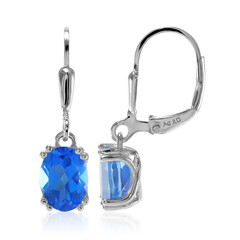 Boucles d'oreilles en argent et Topaze Bleue Indigo