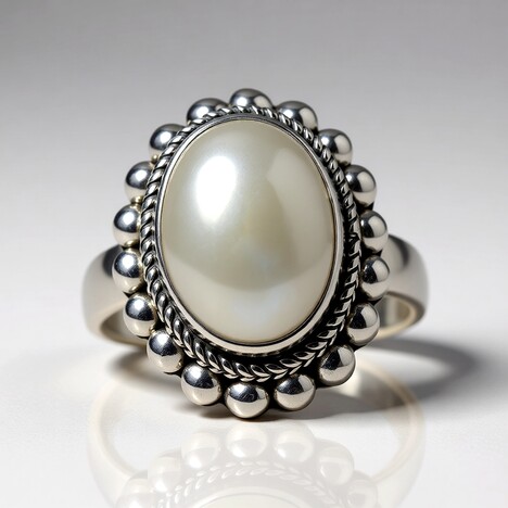 Anello in argento con Perla Mabe
