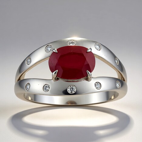 Anello in argento con Rubino Mozambico (de Melo)