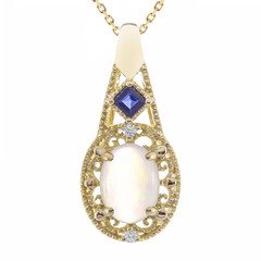Collier en or et Opale Welo AAA