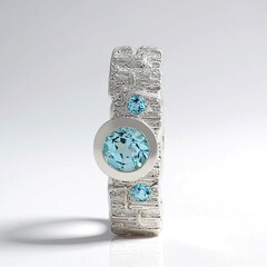 Ciondolo in argento con Topazio Blu Cielo (MONOSONO COLLECTION)