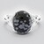 Anello in argento con Ossidiana Fiocco di Neve